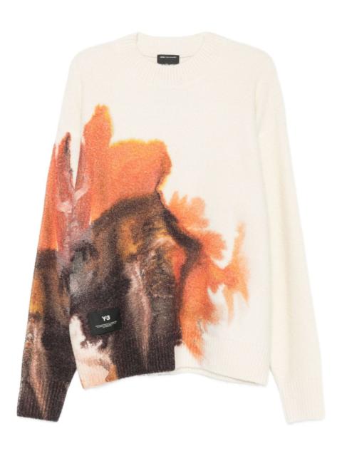 graphic-print crew-neck sweater