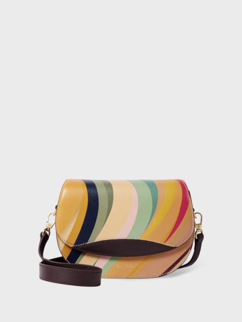 Women's 'Dusky Swirl' Leather Saddle Bag