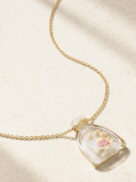 Poisson Rouge 9-karat Gold Multi-stone Necklace