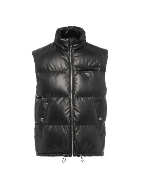 Padded nappa leather vest