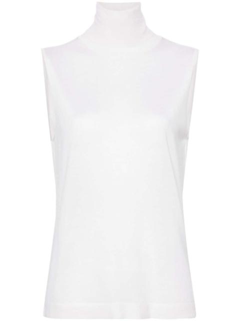 roll-neck sleeveless jumper