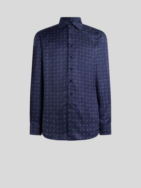 TWILL SHIRT WITH MICRO PAISLEY MOTIF