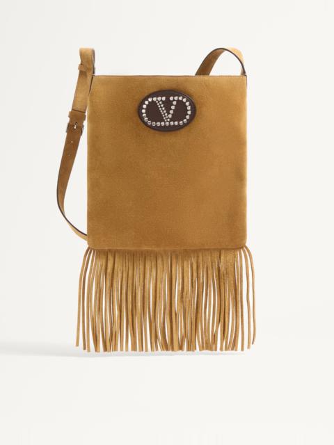 VALENTINO GARAVANI NELLCÔTE SUEDE SHOULDER BAG WITH FRINGES