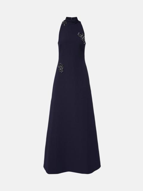 Priscilla embellished crêpe gown