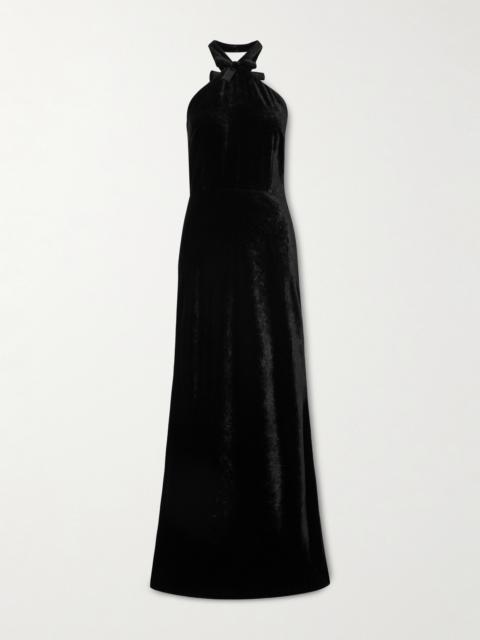 Jolene Halterneck Velvet Maxi Dress