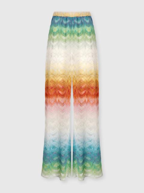 Cover-up trousers in shaded lamé viscose