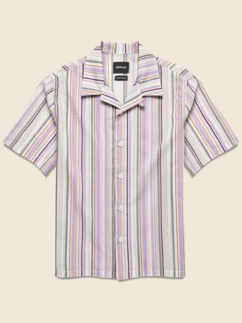 Cocktail Seersucker Shirt - Violet Stripes