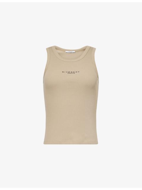 Logo-Print Stretch-Rib Cotton Tank Top