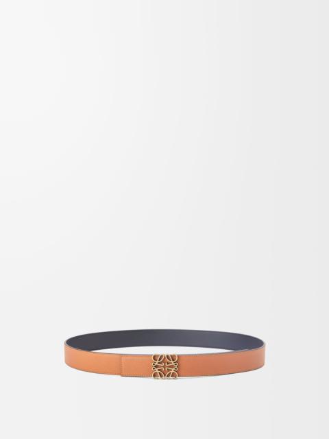Reversible Anagram belt in smooth calfskin and soft grained calfskin