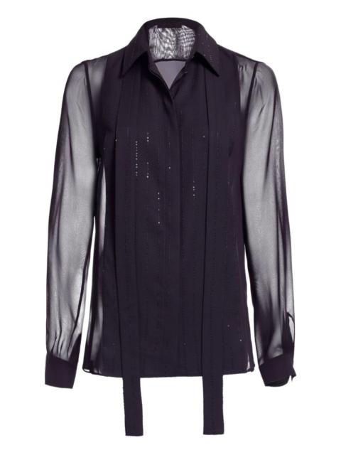 pinstriped silk shirt