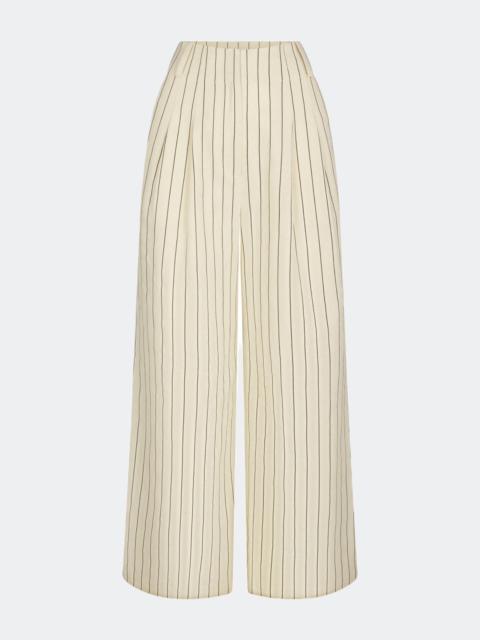 Bloo Linen Pant in Cream Pinstripe