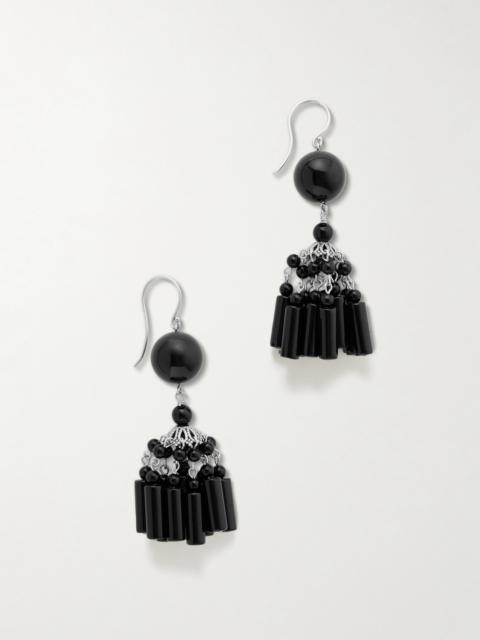 Flamenco Silver Onyx Earrings