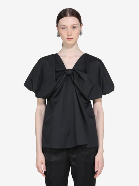 BLOUSE WITH SHORT PUFF SLEEVES