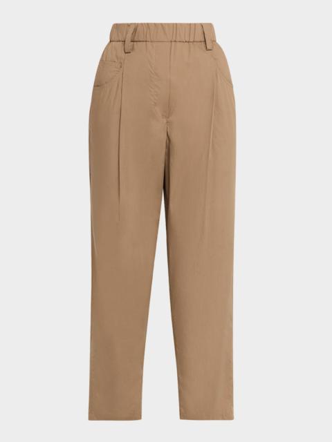 Tapered Lightweight Poplin Crop Pants