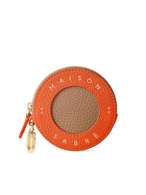 zip round leather coin purse