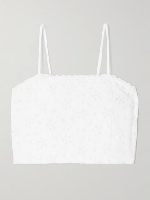 Salma Cropped Broderie Anglaise Cotton Top