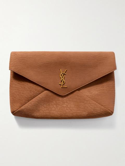 Cassandre Large Textured-nubuck Clutch