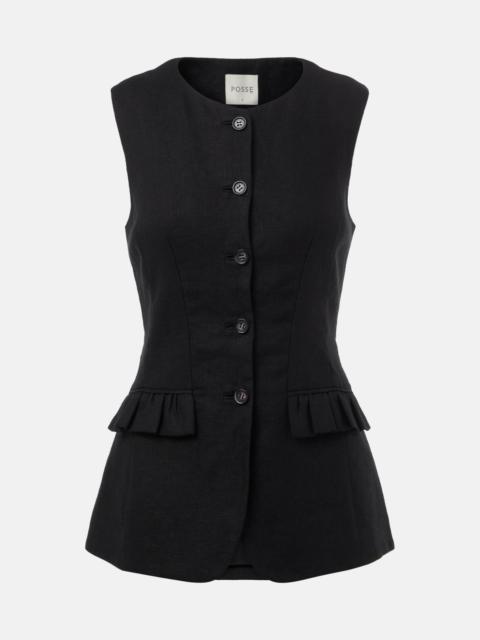 Matilda ruffled linen vest