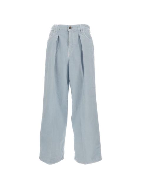 Candy pleated wide-leg jeans