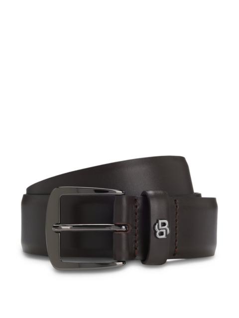 ITALIAN-LEATHER BELT WITH DOUBLE B MONOGRAM