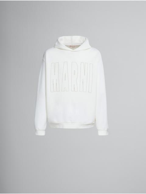 WHITE COTTON SWEATSHIRT WITH MARNI LOGO