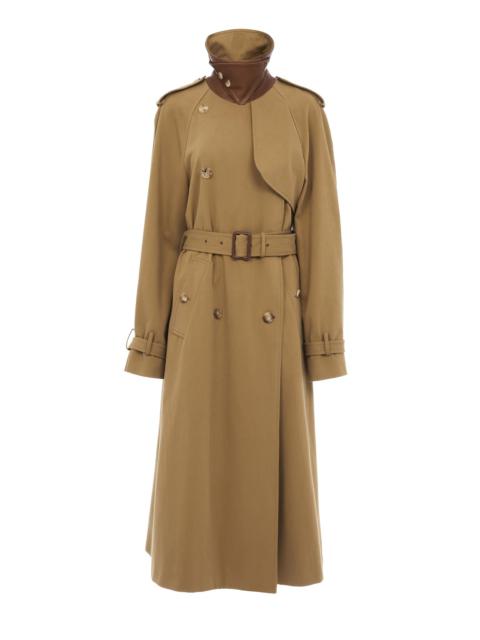 LONG TRENCH COAT IN COTTON GABARDINE