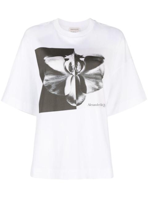 Photographic Orchid-print T-shirt