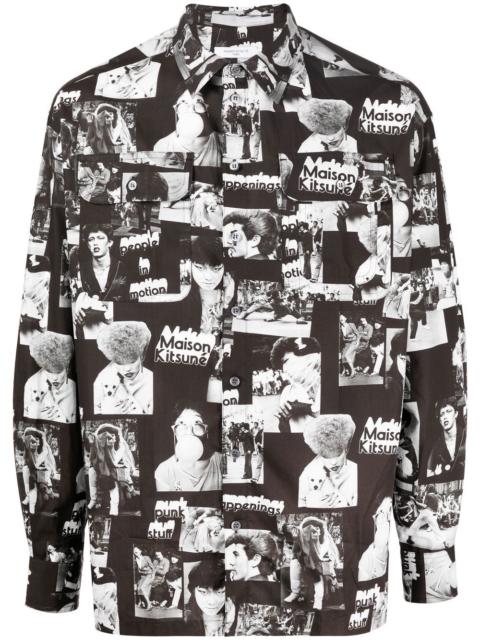 graphic-print cotton shirt