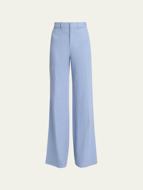 Linen Wide-Leg Trousers