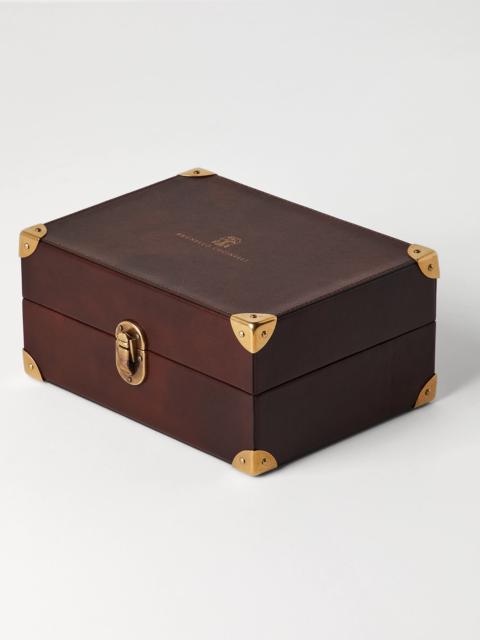 Watch box in cloudy calf