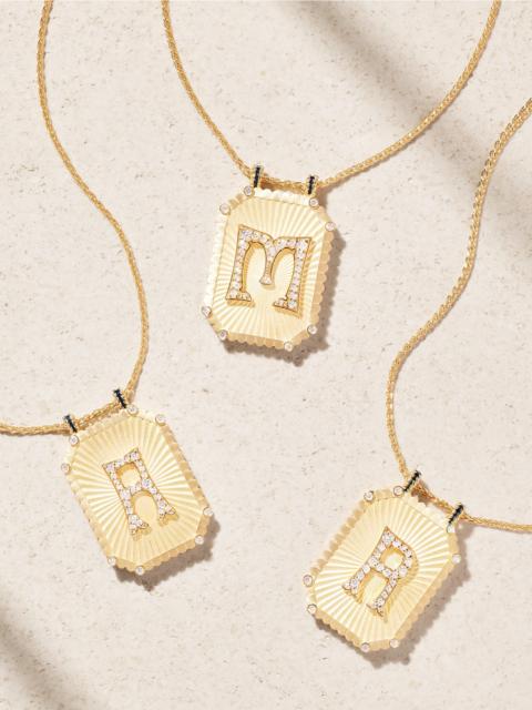 Letter Scapular 18-karat Gold, Enamel And Diamond Necklace