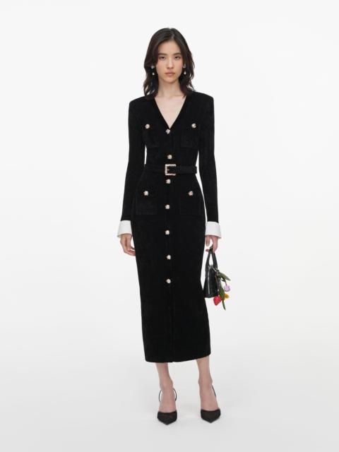 Black Chenille Knit Midi Dress