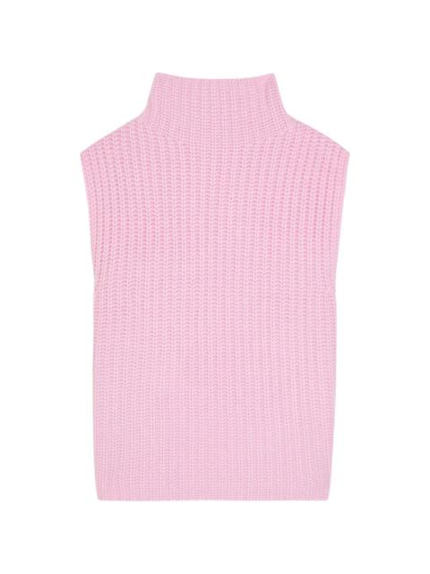 roll-neck knitted bib