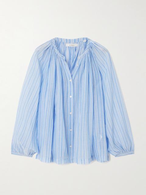 Jonie Striped Organic Cotton-voile Blouse