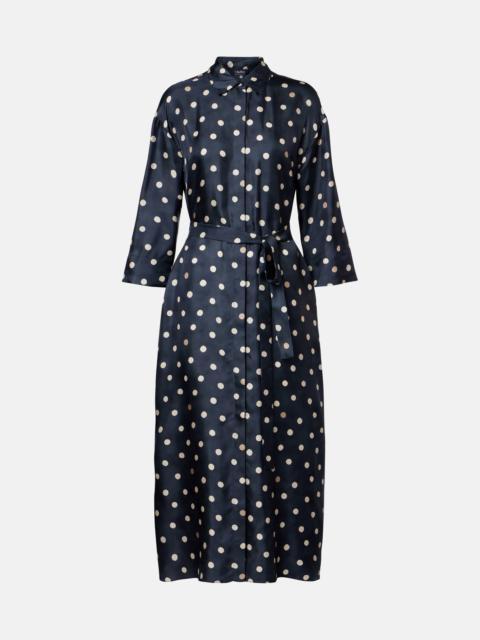 Leva polka-dot silk twill shirt dress
