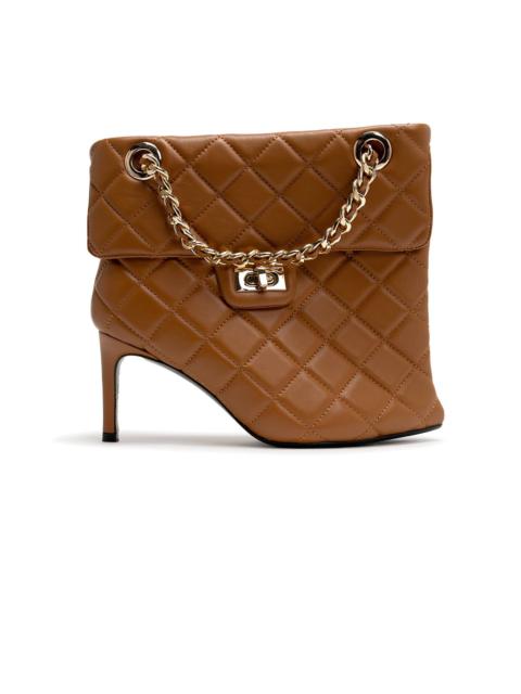 Quilted Bag Detail Pin Heel Short Boots