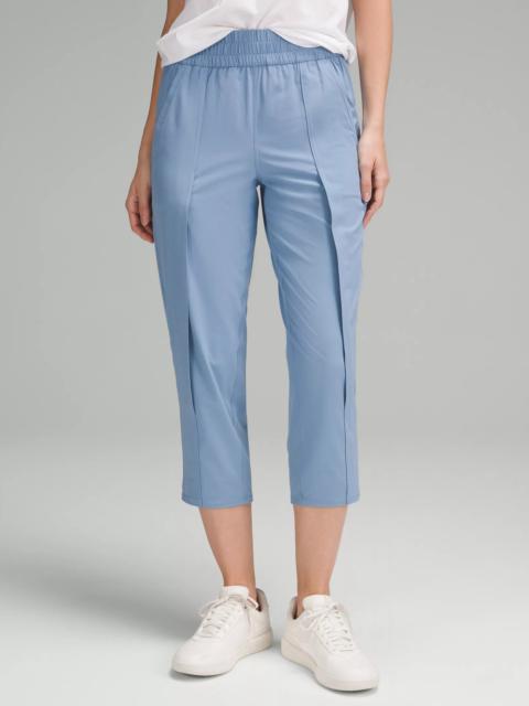Front-Pleat Tapered Mid-Rise Cropped Pant