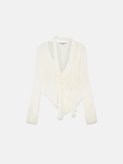 Asymmetric Seam Cut-Out Shirt