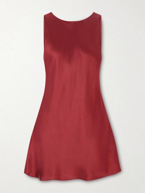 Welcome Back Backless Silk-charmeuse Mini Dress