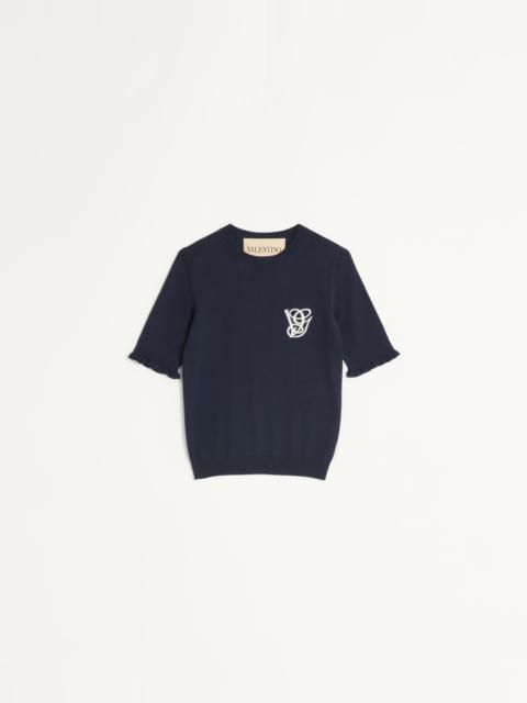 EMBROIDERED WOOL TOP