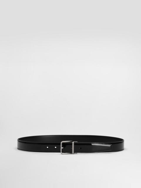 Patent calfskin belt