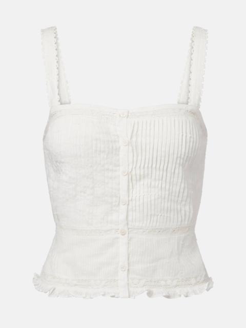 Top Berry cropped cotton blouse