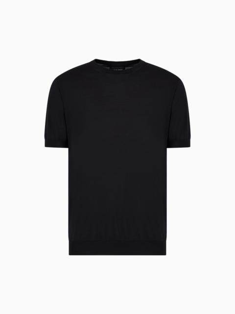 Silk and cotton crew-neck jumper