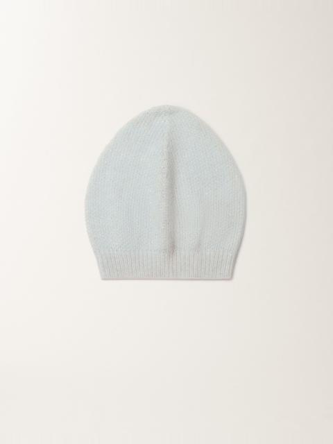 Mohair cap with micro sequins