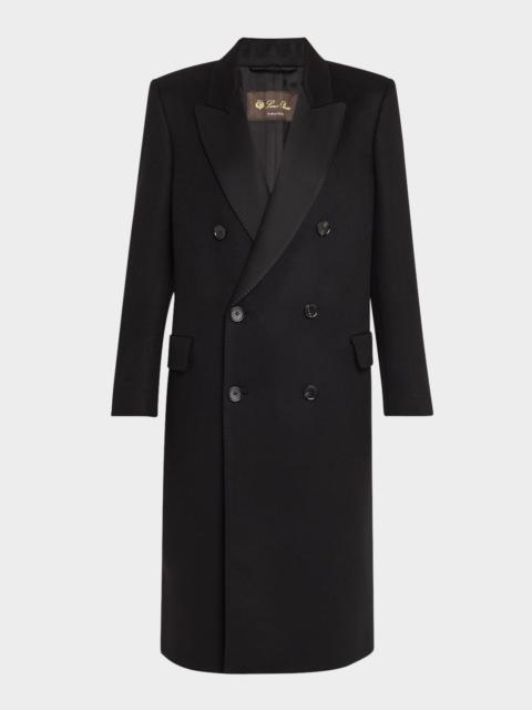 Jerard Cashmere Double-Breasted Coat With Double Satin Mireille Trim