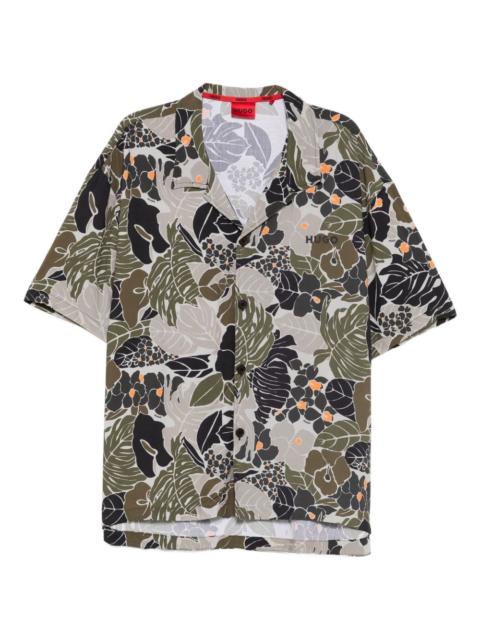 floral-printed shirt