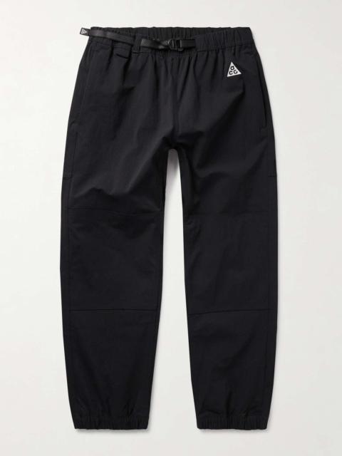 ACG Tapered Logo-Embroidered Belted Shell Trousers