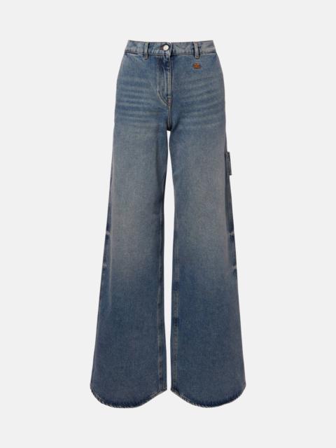 Logo wide-leg jeans