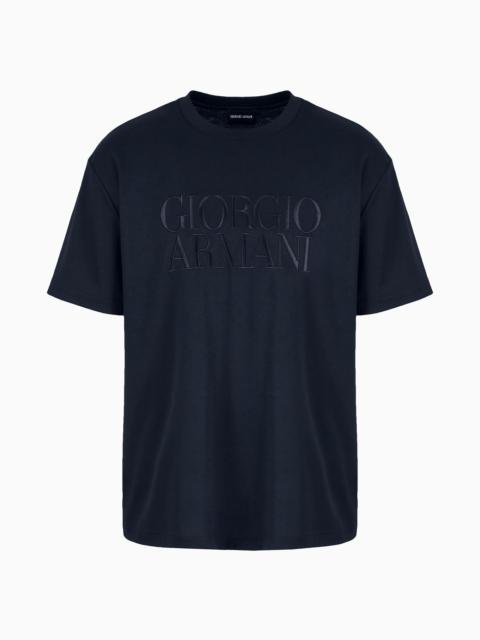 Pure cotton interlock crew-neck T-shirt