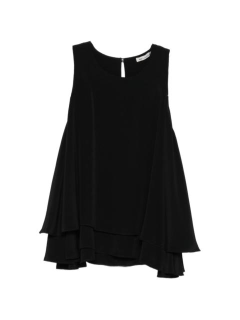 ruffled sleeveless top